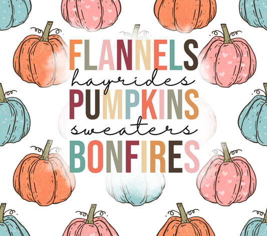 Flannels Hayrides Pumpkins Sweaters Bonfires